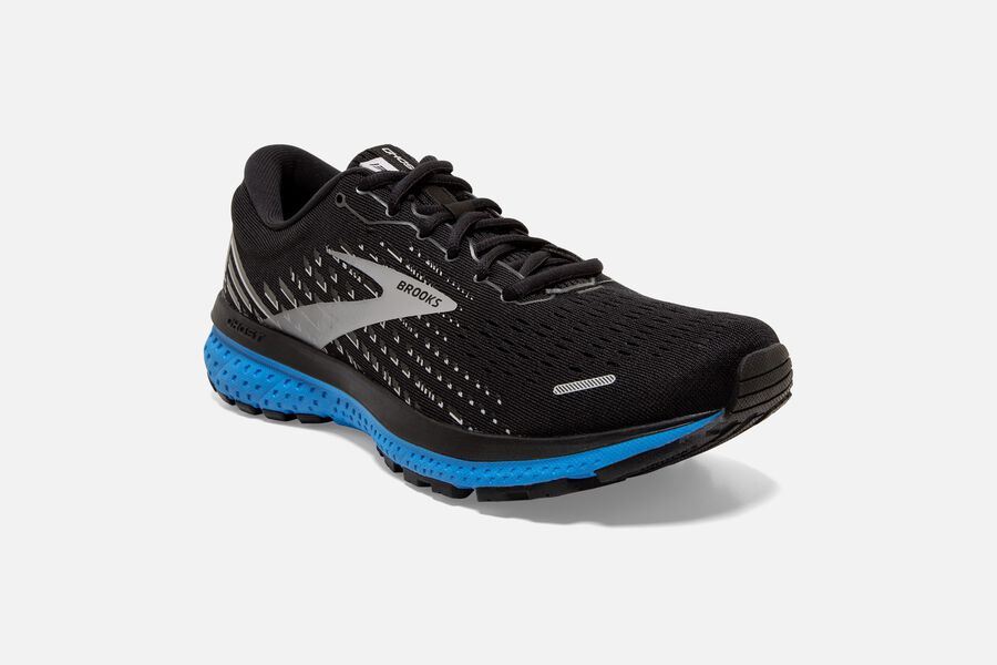 Brooks Ghost 13 Road Running Shoes Mens Black/Grey/Blue 059231-KOM